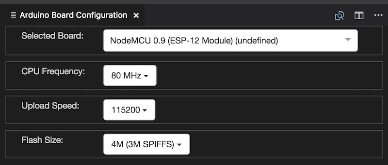 NodeMCU 0.9 (ESP-12 Module) Config